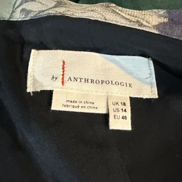 Anthropologie Sheer Dark Floral Print Maxi Skirt Size 14 Moody Purple Grey - Picture 7 of 10